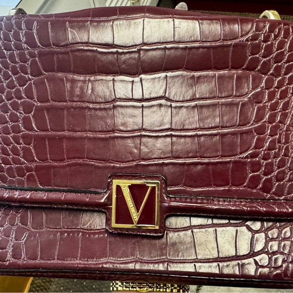 Victoria's Secret Plum Croc-Embossed Shoulder Bag - Picture 1 of 5